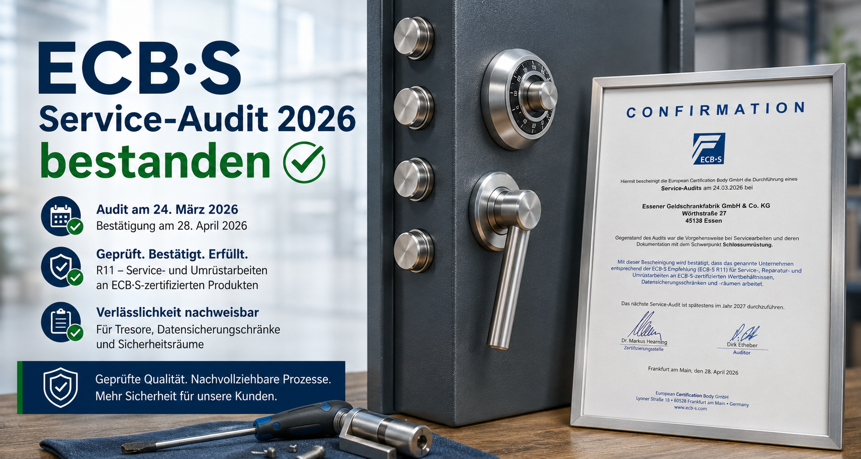 ECB·S Service-Audit 2026 bestanden